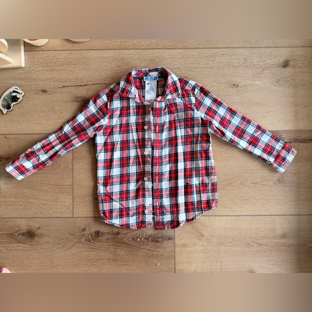 Jacadi Plaid Shirt - Red and White and blue / navy